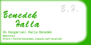 benedek halla business card